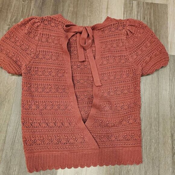 Francesca's Crochet Open Back Top Size Small - Picture 8 of 11